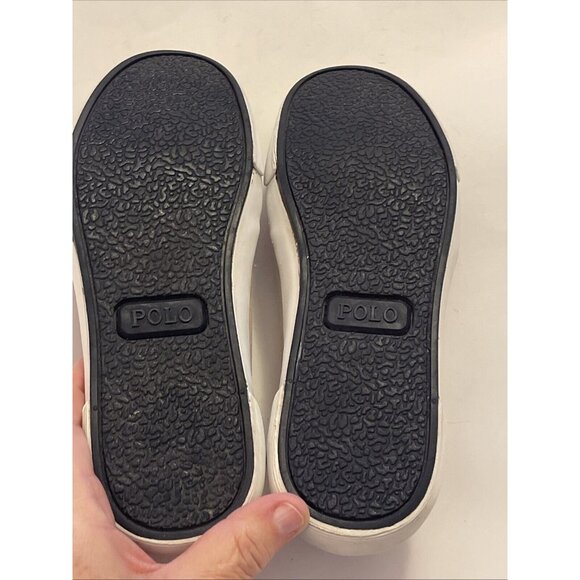 Boys Tan Polo Ralph Lauren Lace Up Canvas Sneaker Dress Shoes Size 4Y Logo - Picture 15 of 16